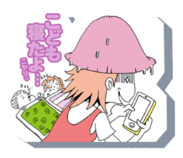 Friendly mashuroom family. Mana chu . sticker #619430