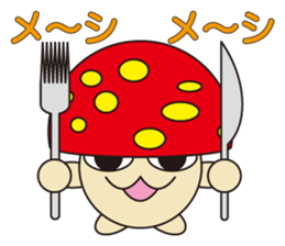 circle face 12 mushroom : for japanese sticker #619462