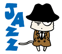 White cat hard-boiled detective 2 sticker #619603