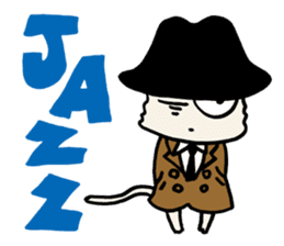 White cat hard-boiled detective 2 sticker #619603