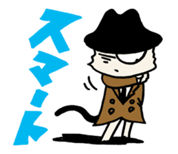 White cat hard-boiled detective 2 sticker #619605