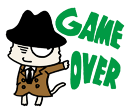 White cat hard-boiled detective 2 sticker #619625