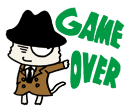 White cat hard-boiled detective 2 sticker #619625