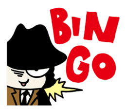 White cat hard-boiled detective 2 sticker #619635