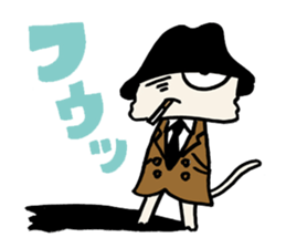 White cat hard-boiled detective 2 sticker #619641