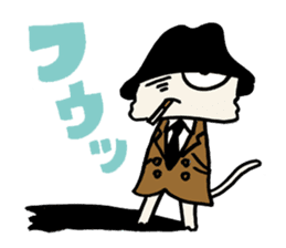White cat hard-boiled detective 2 sticker #619641
