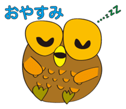 circle face owl : drawn by hand sticker #621523