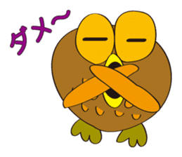 circle face owl : drawn by hand sticker #621528