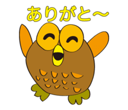 circle face owl : drawn by hand sticker #621535