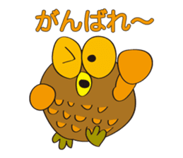 circle face owl : drawn by hand sticker #621536