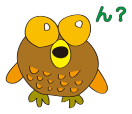 circle face owl : drawn by hand sticker #621542