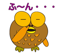 circle face owl : drawn by hand sticker #621543