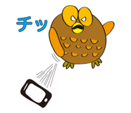 circle face owl : drawn by hand sticker #621548
