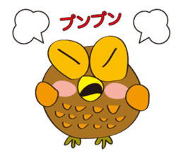 circle face owl : drawn by hand sticker #621549