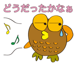 circle face owl : drawn by hand sticker #621550
