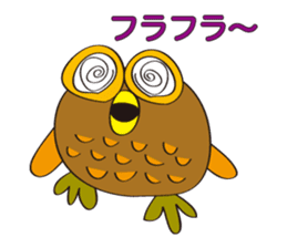 circle face owl : drawn by hand sticker #621551