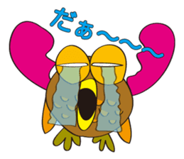 circle face owl : drawn by hand sticker #621555