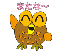 circle face owl : drawn by hand sticker #621561