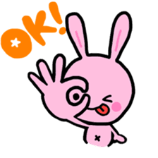 Pink rabbit sticker #625610