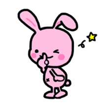 Pink rabbit sticker #625616