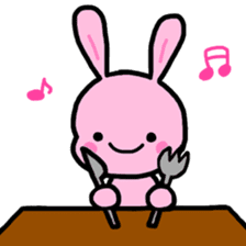 Pink rabbit sticker #625639