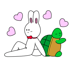A rabbit and tortoise