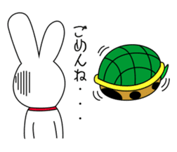 A rabbit and tortoise sticker #626185