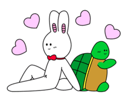 A rabbit and tortoise sticker #626196