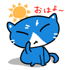 Sticker of blue-white cat sticker #631802