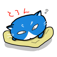 Sticker of blue-white cat sticker #631806