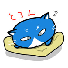 Sticker of blue-white cat sticker #631806