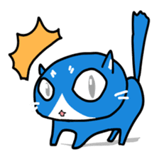Sticker of blue-white cat sticker #631814