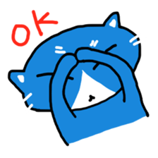 Sticker of blue-white cat sticker #631816