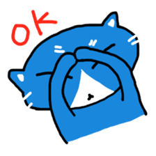 Sticker of blue-white cat sticker #631816