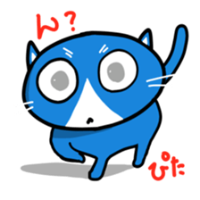 Sticker of blue-white cat sticker #631820