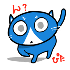 Sticker of blue-white cat sticker #631820