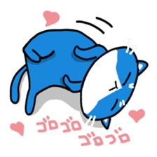 Sticker of blue-white cat sticker #631823