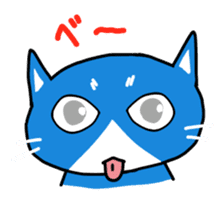 Sticker of blue-white cat sticker #631824