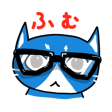 Sticker of blue-white cat sticker #631828