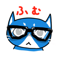 Sticker of blue-white cat sticker #631828