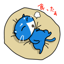 Sticker of blue-white cat sticker #631835