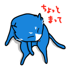 Sticker of blue-white cat sticker #631837
