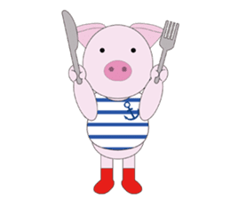 Port town pig Ton Ton sticker #639709
