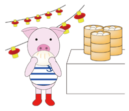 Port town pig Ton Ton sticker #639716