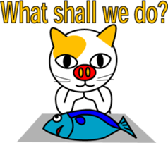 It is a cat .but a pig nose(English Ver) sticker #641549