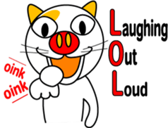 It is a cat .but a pig nose(English Ver) sticker #641553