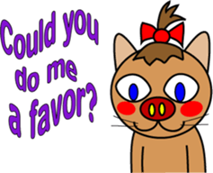 It is a cat .but a pig nose(English Ver) sticker #641560