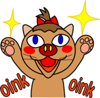 It is a cat .but a pig nose(English Ver) sticker #641562