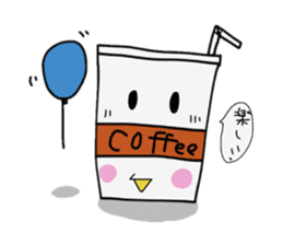 Character of ice coffee cup sticker #642867