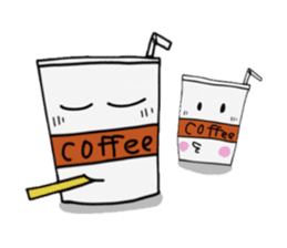 Character of ice coffee cup sticker #642871